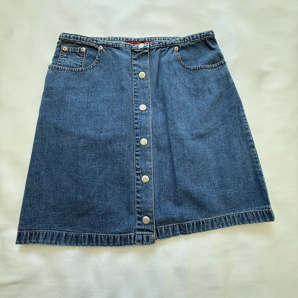 Women's OLD NAVY Jean Mini Skirt, Snaps Up Front, Size 4